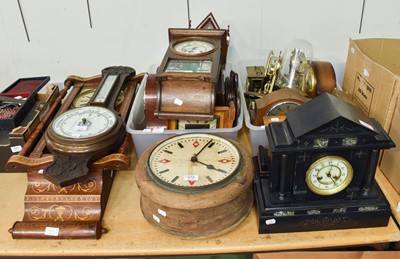 Lot 372 - A Selection of Clocks Consisting of, a double...