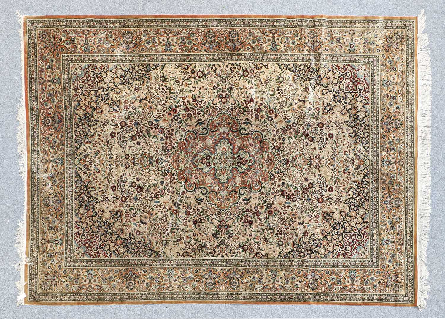 Lot 363 - Silk Ghom-Design Carpet, modern The ivory...