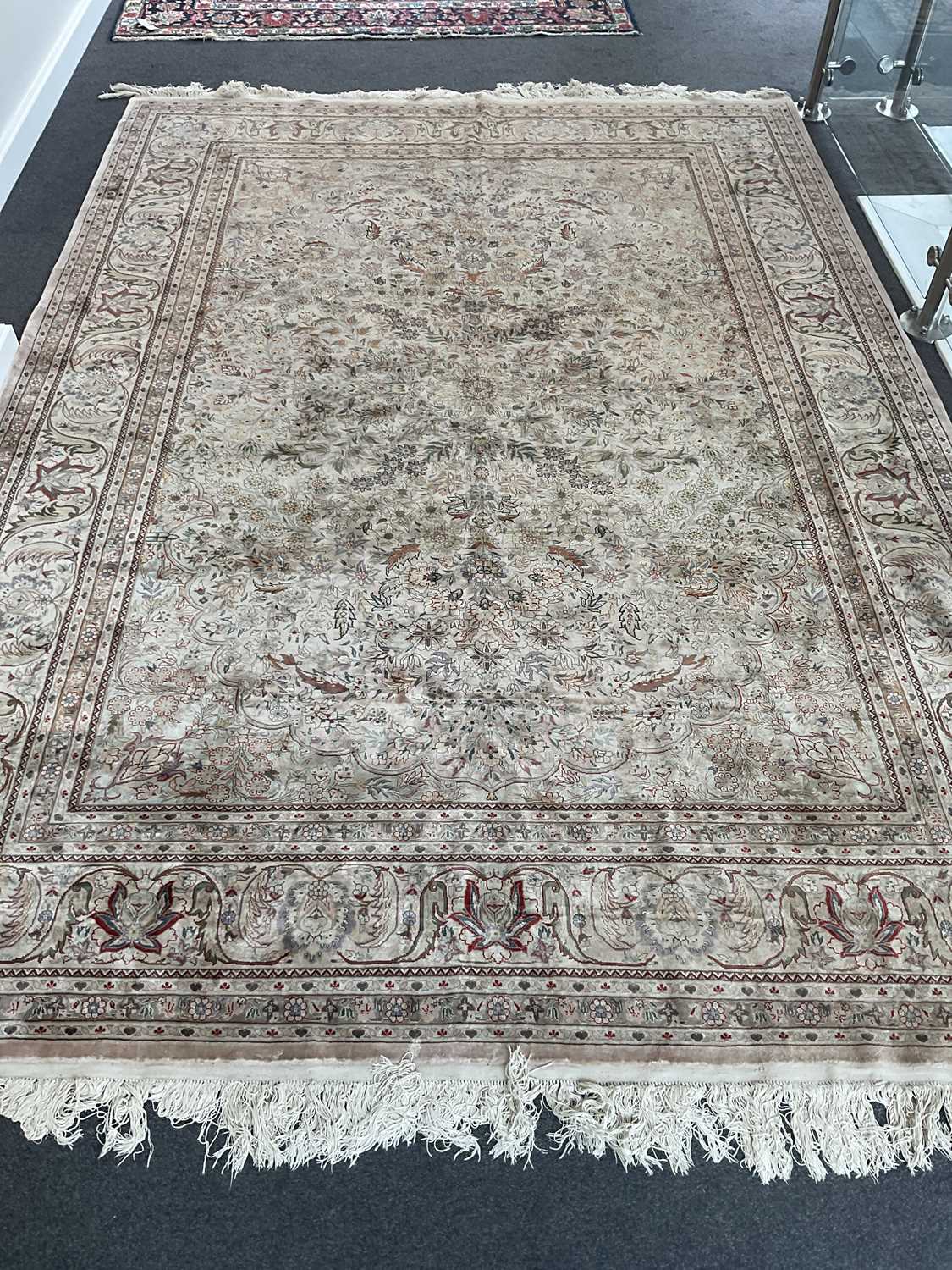 Lot 344 Chinese Silk Carpet, modern The pale candy