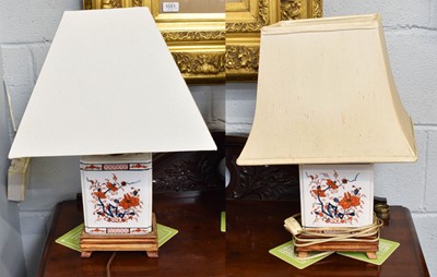 Lot 412 - A Pair of Japanese Imari Lamp Bases, including...