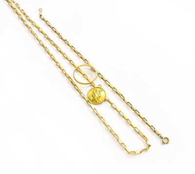 Lot 66 - A 9 Carat Gold Box Link Necklace and Matching...