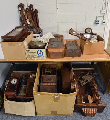 Lot 366 - A Selection of Barometers and Clocks,...