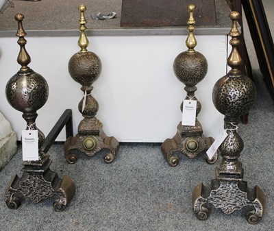 Lot 1389 - Two Pairs of 18th century Style Fire Dogs,...