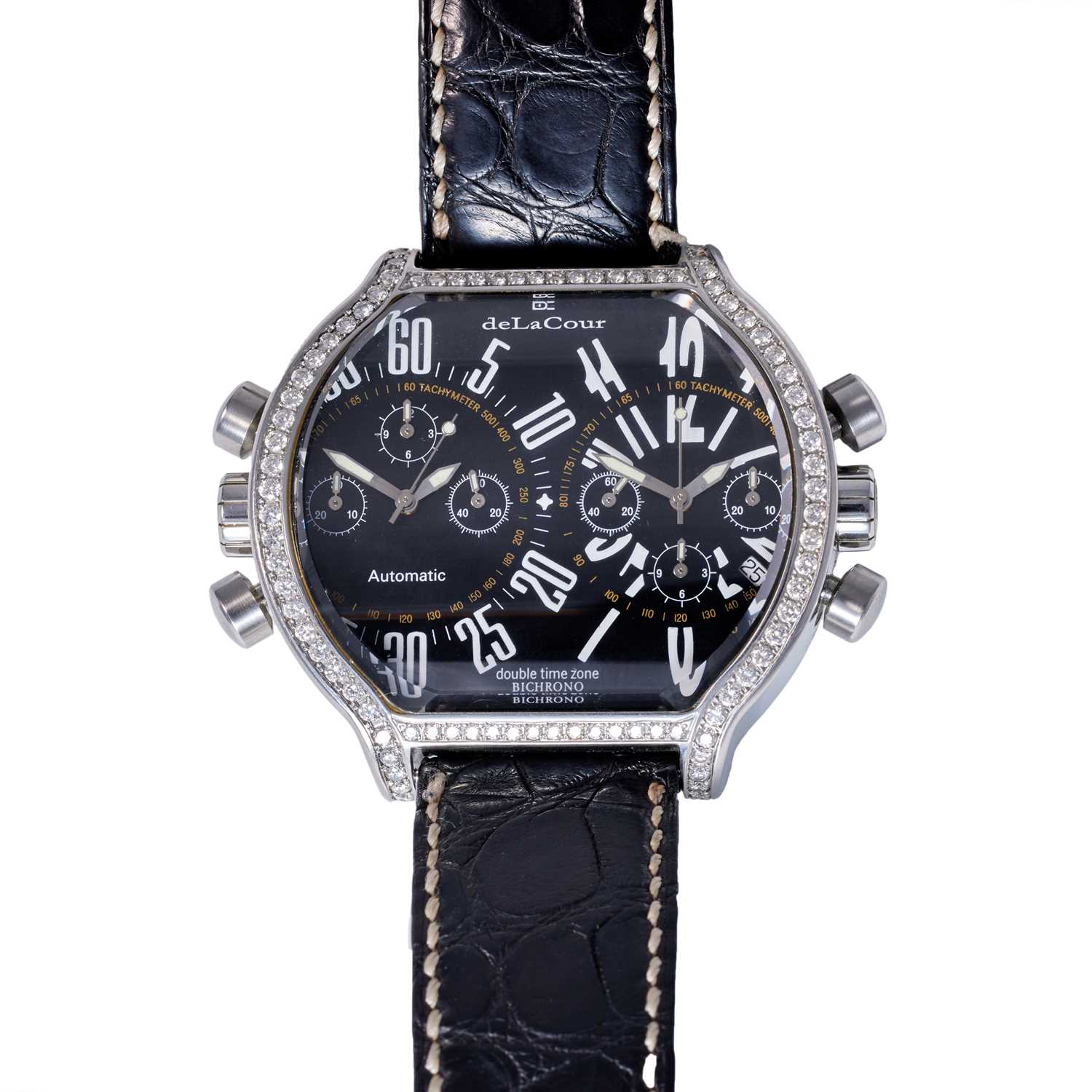 Lot 2186 - DeLaCour: A Stainless Steel Diamond Set...
