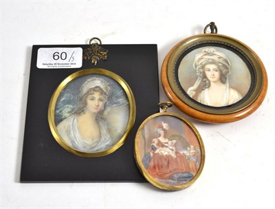 Lot 60 - Three framed miniatures