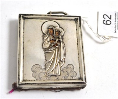 Lot 62 - A Russian icon of The Virgin and Child, bears Russian silver marks