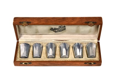 Lot 2373 - A Cased Set of Six German Silver Beakers