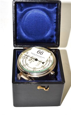 Lot 66 - Elliott speed indicator no.16228 with chromed case, in fitted case with adapter and two tools