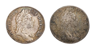 Lot 98 - 2x William III, Shillings, comprising;...