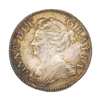 Lot 111 - Anne, Shilling 1708, third bust, plain below...