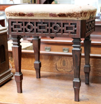 Lot 1260 - A 19th Century Rosewood Adjustable Piano Stool,...