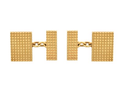 Lot 2208 - A Pair of 18 Carat Gold Cufflinks, by Garrard...