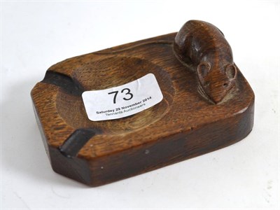 Lot 73 - A Robert ";Mouseman"; Thompson oak ashtray, with carved mouse signature