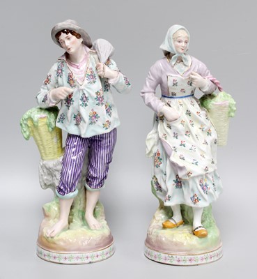 Lot 175 - A Pair of Continental Porcelain Figures, late...