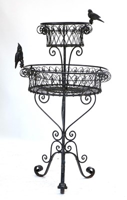 Lot 420 - A Victorian Wrought Iron and Wirework Garden...