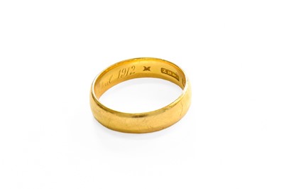 Lot 67 - A 22 Carat Gold Band Ring, finger size N