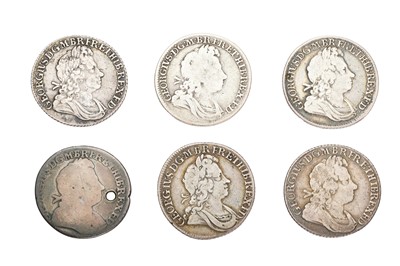 Lot 117 - 6x George I, Shillings, to include: shilling...