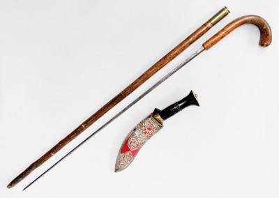 Lot 186 - A 19th Century Sword Stick, and a presentation...