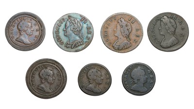 Lot 121 - Mixed Georgian Farthings, 7 coins to include:...