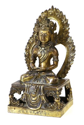 Lot 262 - A Sino-Tibetan Bronze Figure of Buddha, in...