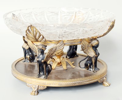 Lot 221 - A Grand Tour Gilt bronze and Cut Glass Tazza,...