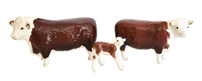 Lot 140 - Beswick Hereford Cattle Comprising: Bull Ch....