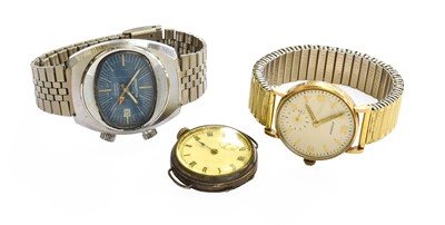 Lot 10 - A 9 Carat Gold Eterna Wristwatch, chrome...