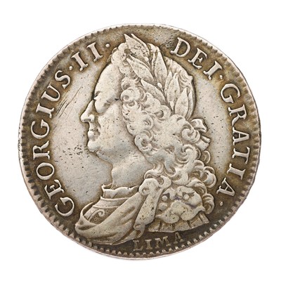 Lot 123 - George II, Halfcrown 1745, D.NONO, LIMA, plain...