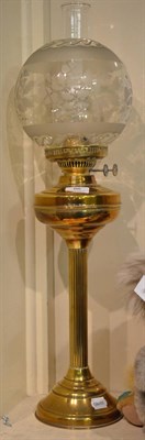 Lot 86 - A brass oil lamp