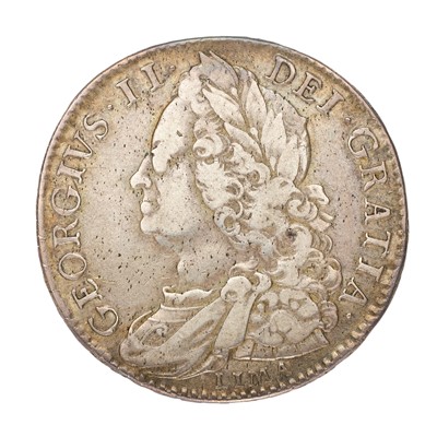 Lot 124 - George II, Halfcrown 1746, D.NONO, LIMA, plain...