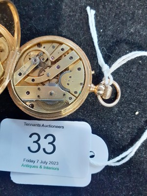 Lot 33 - A Lady's Fob Watch, case stamped '18K',...