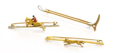 Lot 90 - Three Hunting Related Bar Brooches, comprising...