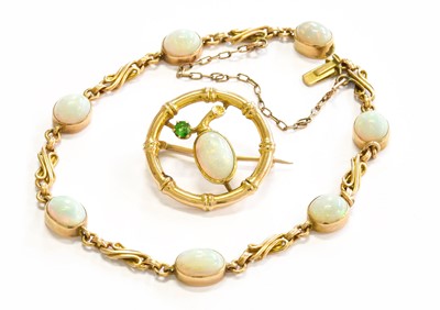 Lot 101 - An Opal Bracelet, unmarked, length 17.8cm; and...