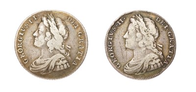 Lot 126 - 2x George II, Shillings, comprising; shilling...