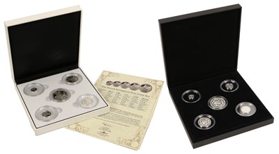 Lot 432 - 2x Silver Sovereign Five Coin Sets, 2019 and...