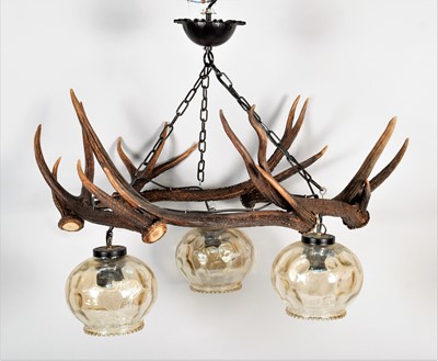 Lot 1338 - Antler Furniture: Antler Mounted Chandelier,...