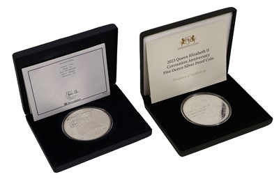 Lot 442 - 2x 5oz Silver Proof Coins, comprising; 'The...