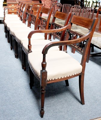 Lot 1175 - A Set of Eight Regency Mahogany Dining Chairs,...