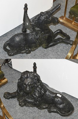 Lot 1179 - Pair of Black Painted Cast Iron Boot Scrapers...