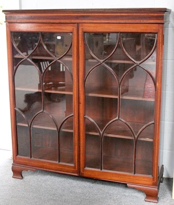 Lot 1240 - Crossbanded Mahogany Bookcase, with glazed...