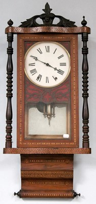 Lot 1348 - An Inlaid Striking Drop Dial Wall Clock, circa...