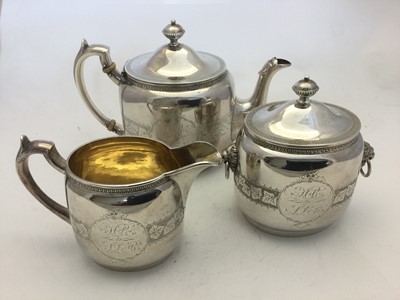 Lot 2364 - A Three-Piece American Coin Silver Tea-Service