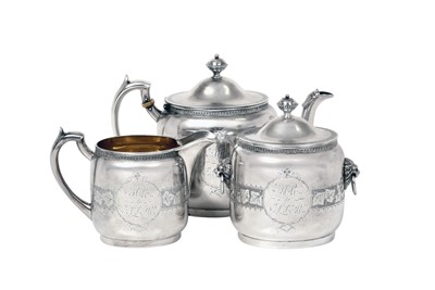 Lot 2364 - A Three-Piece American Coin Silver Tea-Service