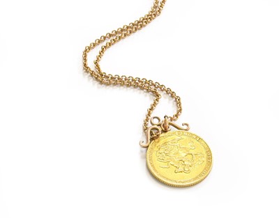 Lot 128 - A Sovereign Pendant on Chain, the 1817...