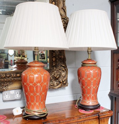 Lot 1343 - A Pair of Modern Baluster Form Painted...