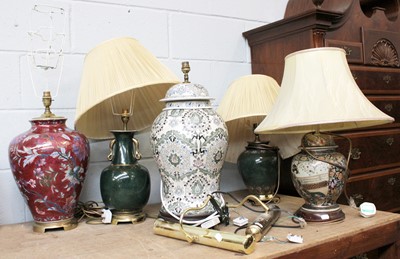 Lot 1093 - Five Various Oriental Style Porcelain Table...