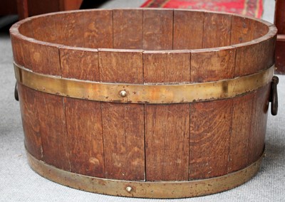 Lot 1264 - An Early-20th Century Coopered Oak Planter,...