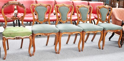 Lot 1284 - A Set of Four Satinwood Salon Chairs, and a...