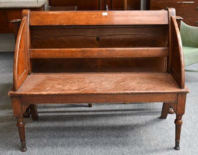 Lot 1132 - A Victorian Mahogany Bench, of ecclesiastical...