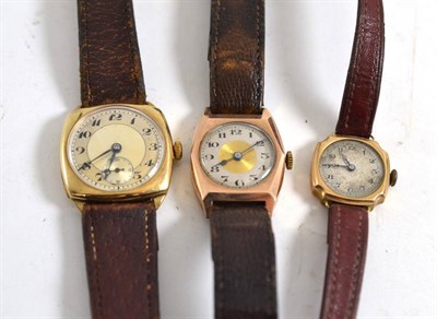 Lot 115 - Two 9ct gold wristwatches and one other wristwatch (3)